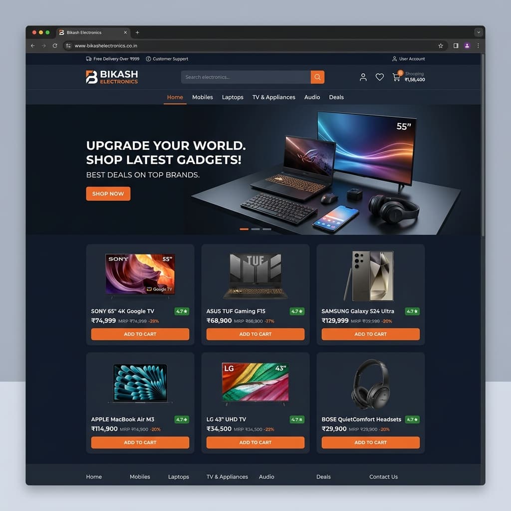 Bikash Electronics — Electronics E-Commerce Platform — screenshot