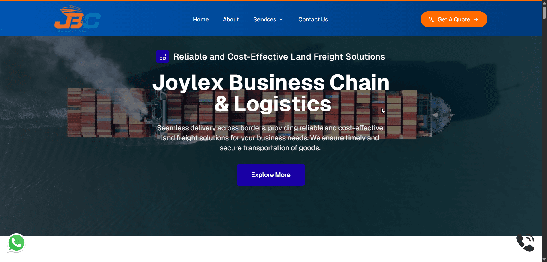 JBC Express — Delivery & Logistics Cross-Platform App — screenshot