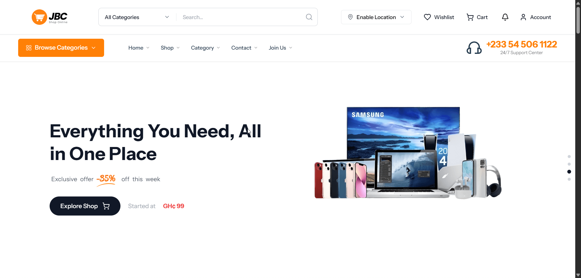 JBC Shop Online — E-Commerce Platform & App (Ghana) — screenshot