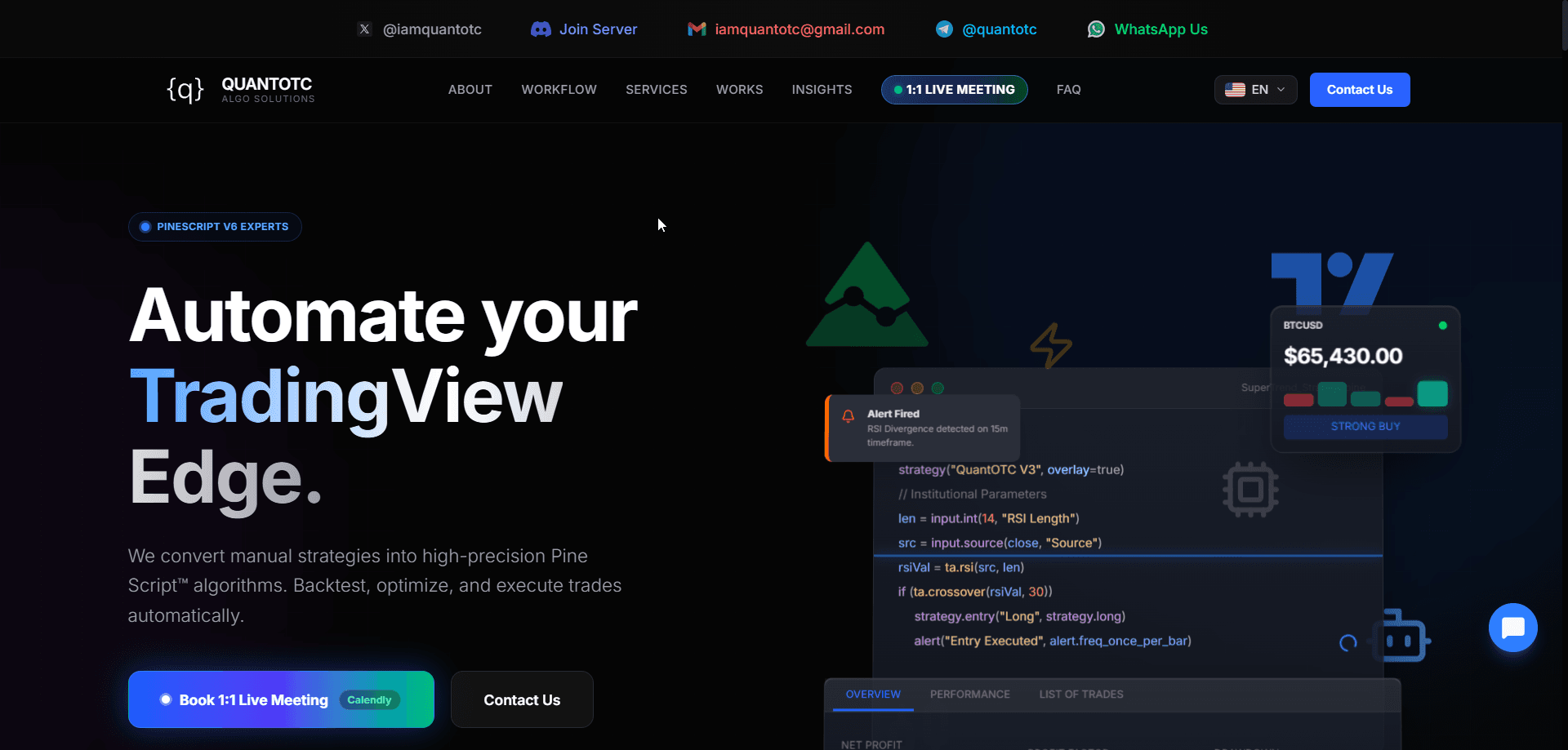 QuantOTC — Algo Trading Management System — screenshot